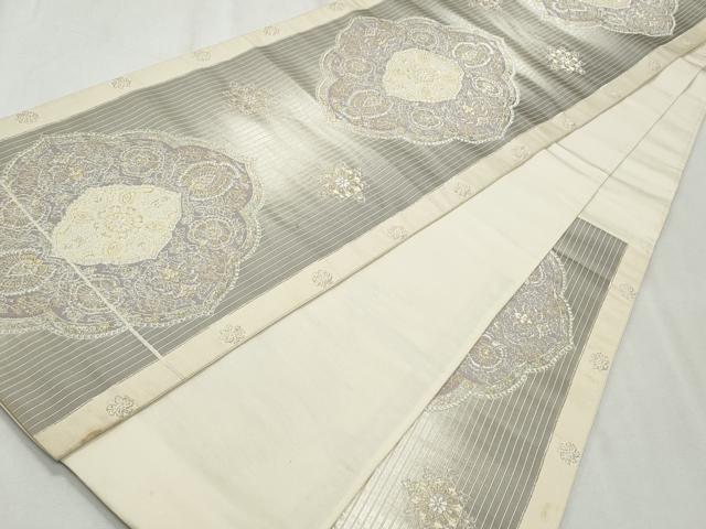 平和屋着物◎六通柄袋帯　正倉院花文　金銀糸　正絹　逸品　CABF2356qe