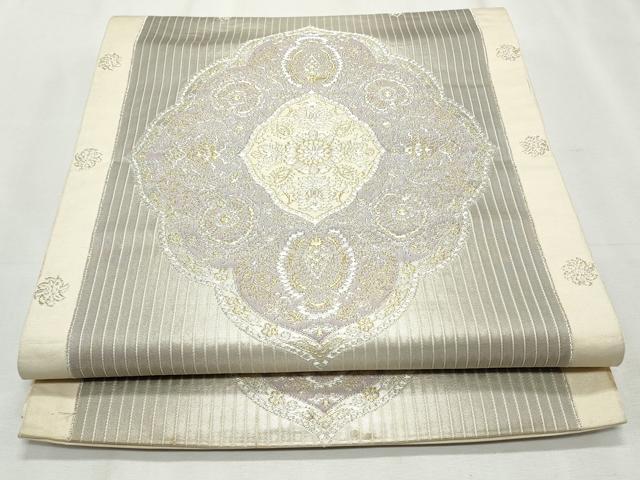 平和屋着物◎六通柄袋帯　正倉院花文　金銀糸　正絹　逸品　CABF2356qe