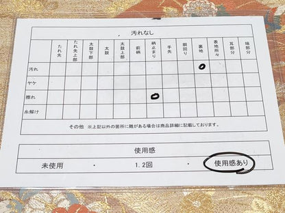 平和屋着物◎六通柄袋帯 唐織 花鳥菱文 金銀糸 正絹 逸品 CABF2412tx