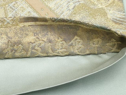 平和屋着物◎六通柄袋帯 唐織 松皮連亀甲文 金銀糸 正絹 逸品 CABF2425tx