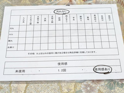 平和屋着物◎六通柄袋帯 唐織 松皮連亀甲文 金銀糸 正絹 逸品 CABF2425tx
