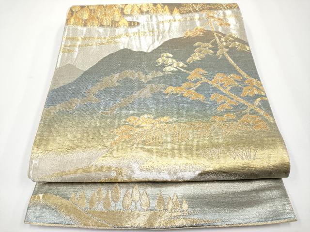 平和屋着物◎六通柄 京袋帯 渡橋樹林文 金銀糸 正絹 逸品 CABF2435tx