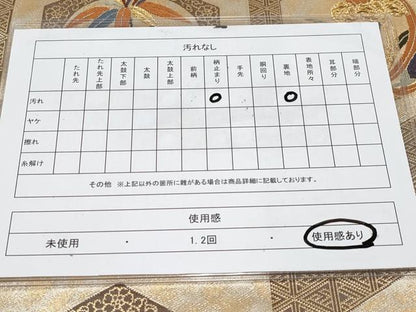 平和屋着物◎西陣 志都香謹製 六通柄袋帯 唐織 綴れ 亀甲花蝶文 金糸 正絹 逸品 CABF2436tx