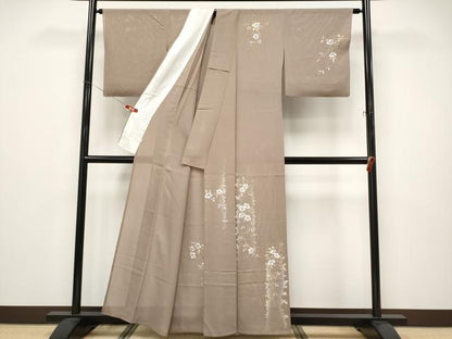 平和屋着物＊夏物 訪問着 絽 手描き 枝花文 シルエット 正絹 逸品 CABF2442tx