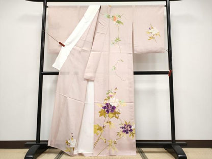 平和屋着物＊夏物 訪問着 絽 駒刺繍 枝花文 金彩 正絹 逸品 CABF2444tx