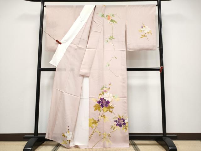平和屋着物＊夏物 訪問着 絽 駒刺繍 枝花文 金彩 正絹 逸品 CABF2444tx