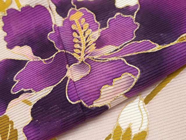 平和屋着物＊夏物 訪問着 絽 駒刺繍 枝花文 金彩 正絹 逸品 CABF2444tx