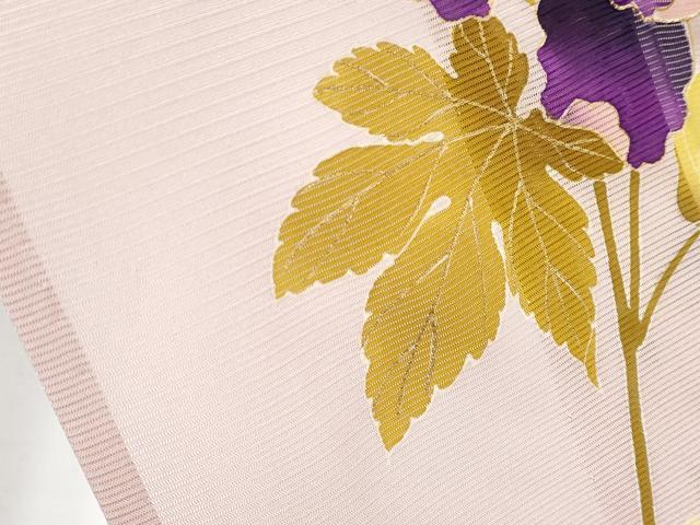 平和屋着物＊夏物 訪問着 絽 駒刺繍 枝花文 金彩 正絹 逸品 CABF2444tx