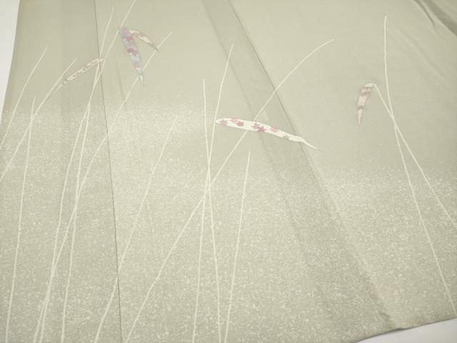 平和屋着物＊夏物 訪問着 絽 笹竹文 銀彩 正絹 逸品 CABF2446tx