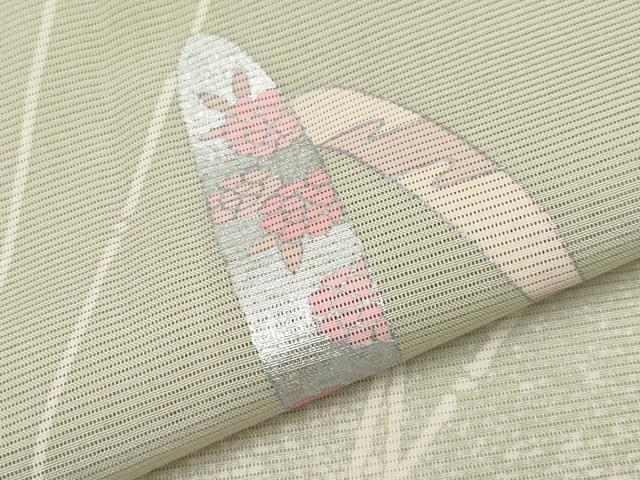 平和屋着物＊夏物 訪問着 絽 笹竹文 銀彩 正絹 逸品 CABF2446tx