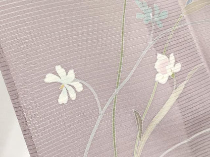 平和屋着物＊夏物 訪問着 絽 友禅 草花文 蛍暈し 正絹 逸品 CABF2448tx