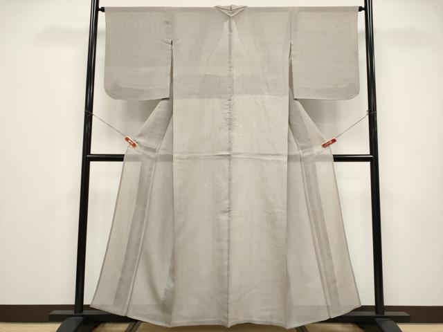 平和屋着物＊夏物 訪問着 紗紬 片身替わり 格子 縞 正絹 逸品 CABF2450tx