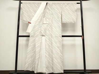 平和屋着物＊夏物　紗紬　幾何学文様　正絹　逸品　CABF2451tx