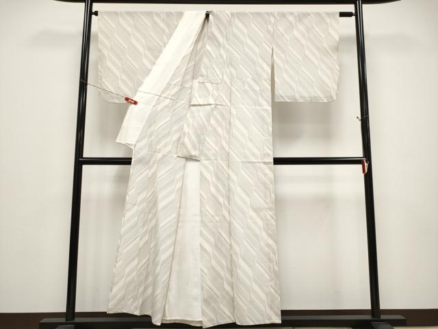平和屋着物＊夏物　紗紬　幾何学文様　正絹　逸品　CABF2451tx