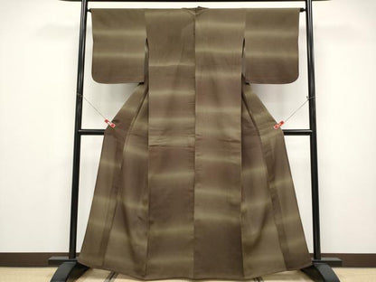 平和屋着物＊夏物 小紋 絽縮緬 横段文 正絹 逸品 CABF2452tx