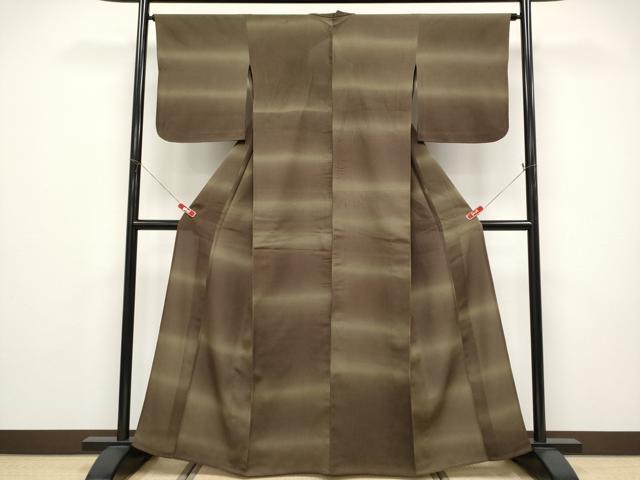 平和屋着物＊夏物 小紋 絽縮緬 横段文 正絹 逸品 CABF2452tx