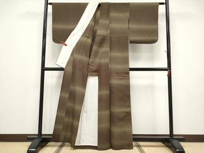 平和屋着物＊夏物 小紋 絽縮緬 横段文 正絹 逸品 CABF2452tx