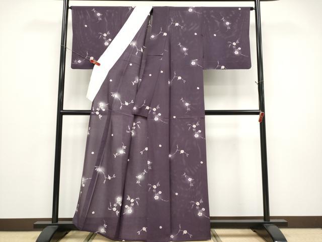平和屋着物＊夏物 小紋 絽 枝花文 蛍暈し 正絹 逸品 CABF2453tx