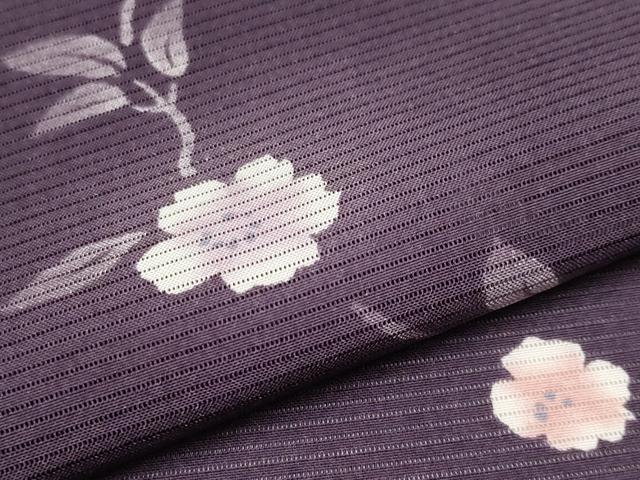 平和屋着物＊夏物 小紋 絽 枝花文 蛍暈し 正絹 逸品 CABF2453tx