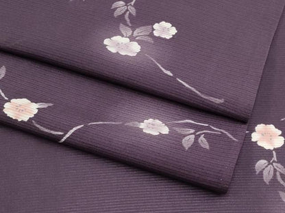 平和屋着物＊夏物 小紋 絽 枝花文 蛍暈し 正絹 逸品 CABF2453tx