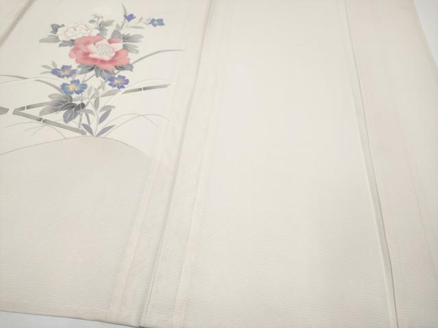 平和屋着物＊夏物 訪問着 絽 刺繍 枝花文 銀彩 正絹 逸品 CABF2456tx