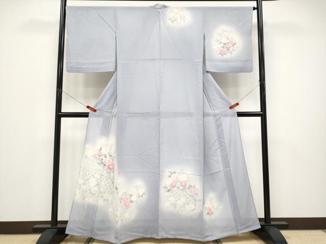 平和屋着物＊夏物　訪問着　絽　籬枝花文　暈し染め　正絹　逸品　CABF2461tx 平和屋着物＊夏物 訪問着 絽 籬枝花文 暈し染め 正絹 逸品 CABF2461tx