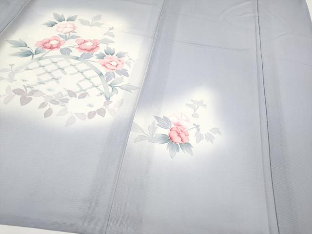 平和屋着物＊夏物 訪問着 絽 籬枝花文 暈し染め 正絹