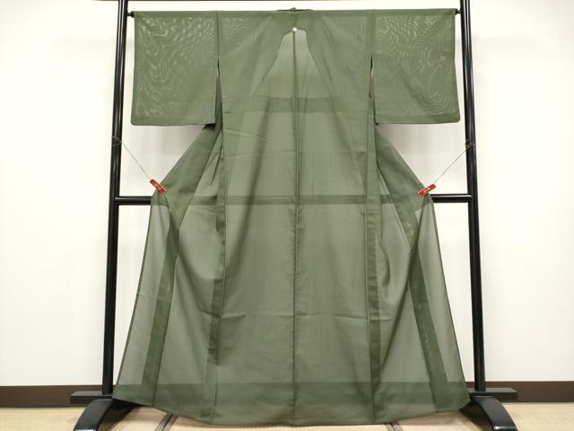 平和屋着物＊夏物 色無地 絽 仙斎茶色 洗える着物 CABF2462tx
