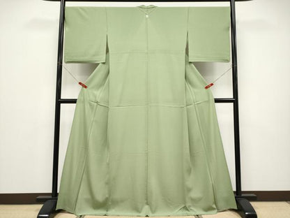 平和屋着物＊夏物 色無地 絽 若葉色 正絹 逸品 CABF2463tx