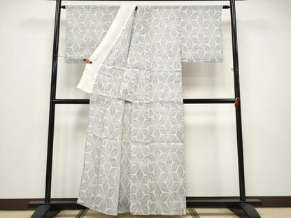 平和屋着物＊夏物 越後上布 麻の葉文様 逸品 CABF2465tx
