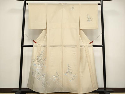 平和屋着物＊夏物　訪問着　友禅　絽　魚　飛鳥文　暈し染め　正絹　逸品　CABF2468tx