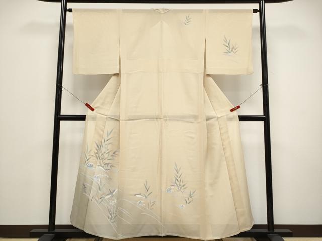 平和屋着物＊夏物　訪問着　友禅　絽　魚　飛鳥文　暈し染め　正絹　逸品　CABF2468tx