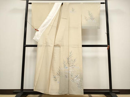 平和屋着物＊夏物　訪問着　友禅　絽　魚　飛鳥文　暈し染め　正絹　逸品　CABF2468tx