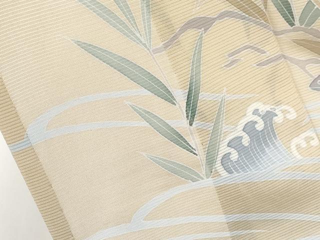 平和屋着物＊夏物　訪問着　友禅　絽　魚　飛鳥文　暈し染め　正絹　逸品　CABF2468tx