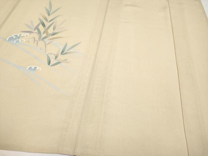 平和屋着物＊夏物　訪問着　友禅　絽　魚　飛鳥文　暈し染め　正絹　逸品　CABF2468tx