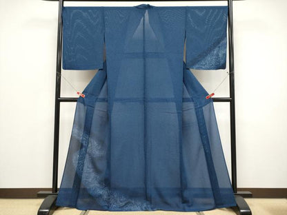 平和屋着物＊夏物 訪問着 絽 墨流し文様 正絹 逸品 CABF2469tx