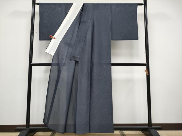 平和屋着物＊夏物　色無地　紗　銀通し地　濃紺地　正絹　逸品　CABF2470tx 平和屋着物＊夏物 色無地 紗 銀通し地 濃紺地 正絹 逸品 CABF2470tx