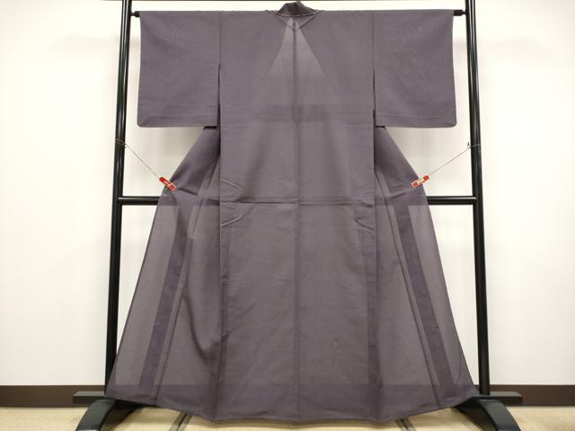 平和屋着物＊夏物 紗紬 色無地 葡萄鼠色地 正絹 逸品 未使用 CABF2471tx