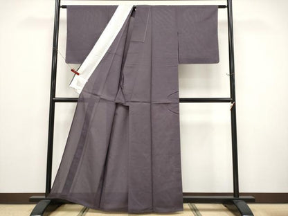 平和屋着物＊夏物 紗紬 色無地 葡萄鼠色地 正絹 逸品 未使用 CABF2471tx