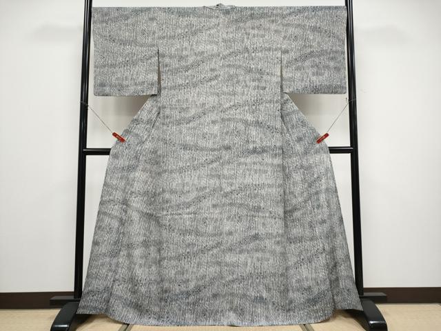 平和屋着物＊夏物 小紋 絽 草花文 五泉 反端付き 正絹 逸品 CABF2472tx