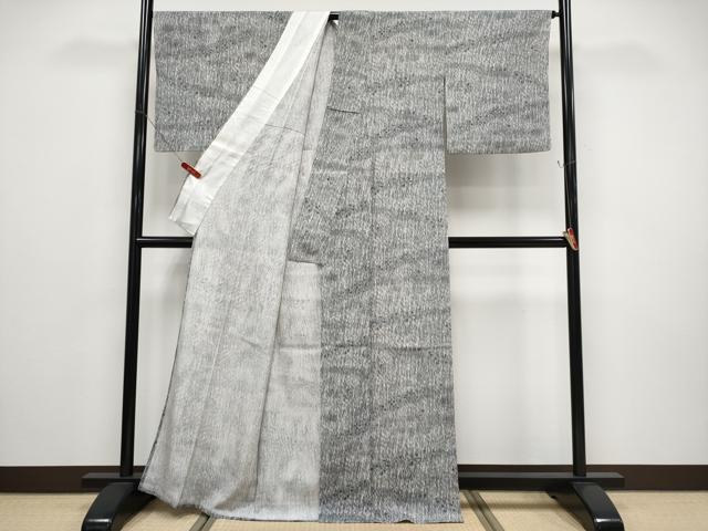 平和屋着物＊夏物 小紋 絽 草花文 五泉 反端付き 正絹 逸品 CABF2472tx