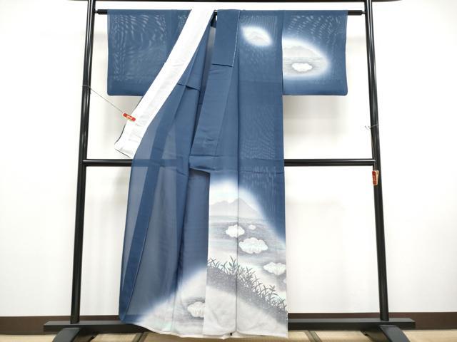 平和屋着物＊夏物 訪問着 絽 遠山草木シルエット 暈し染め 正絹 逸品 CABF2473tx