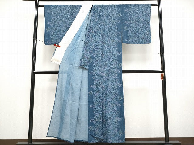 平和屋着物＊夏物　小紋　絽　手描き　枝花文　正絹　逸品　AABD4657jd 平和屋着物＊夏物 小紋 絽 手描き 枝花文 正絹 逸品 AABD4657jd 【公式
