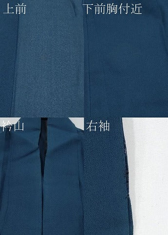 平和屋着物＊夏物 男性 色無地 紗 青藍色 正絹 逸品 CABF2475tx