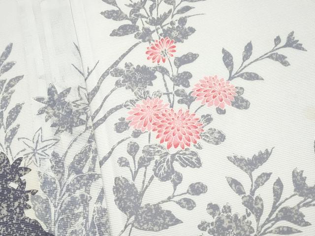 平和屋着物＊夏物 訪問着 絽 枝花文 洗える着物 CABF2483tx