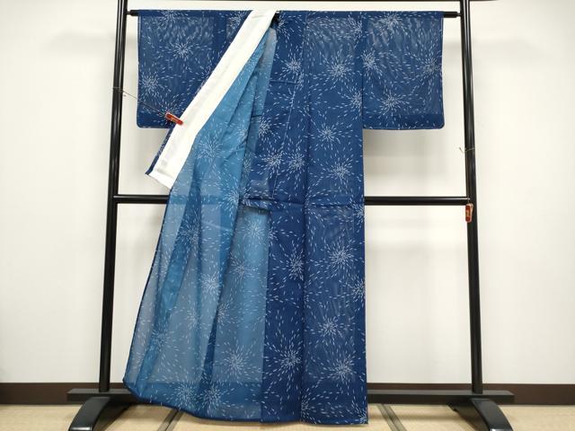 平和屋着物＊夏物　小紋　絽　花火　洗える着物　未使用　CABF2486tx