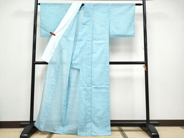 平和屋着物＊夏物 小紋 絽 露芝文 洗える着物 CABF2487tx