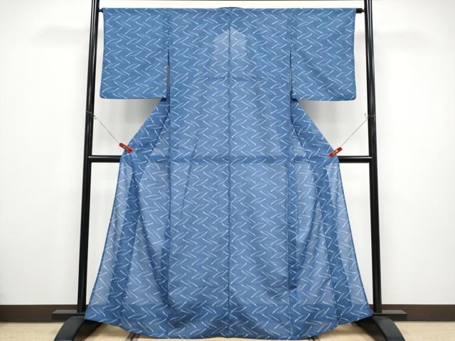 平和屋着物＊夏物　小紋　紗　溢れ松葉　洗える着物　CABF2488tx