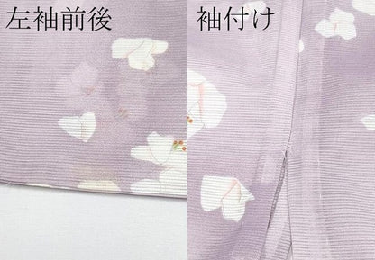 平和屋着物＊夏物 小紋 絽 舞花文 暈し染め 洗える着物 CABF2490tx
