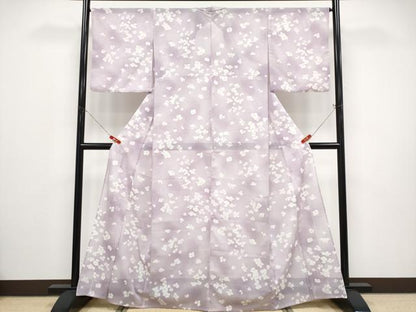 平和屋着物＊夏物 小紋 絽 舞花文 暈し染め 洗える着物 CABF2490tx